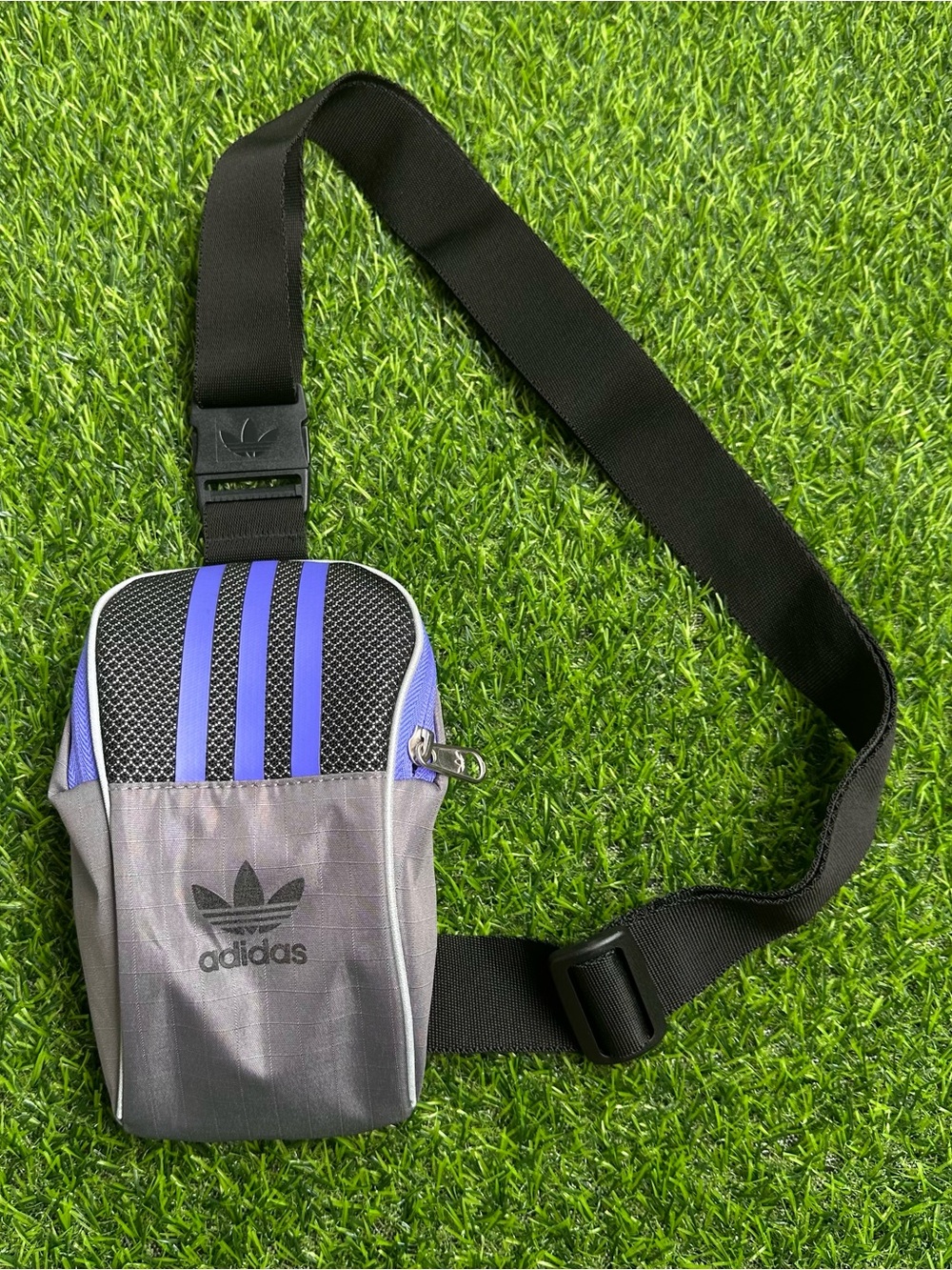 adidas Originals Small Item Trace Grey / Cobalt Blue Bum Bag